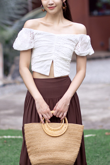 BRIANNA FRONT SPLIT TOP (EYELET)