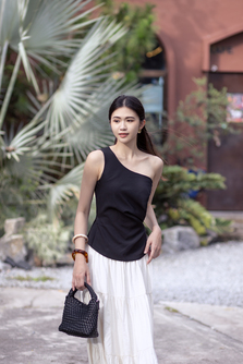 EMA ONE SHOULDER TOP (BLACK)