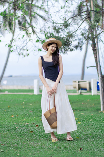 KENDELL ASYMMETRICAL HEM TOP (CETACEAN BLUE)