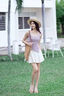 KENDELL ASYMMETRICAL HEM TOP (LAVENDER GRAY)