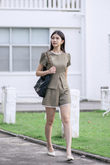 LINDA FRONT ZIPPER TOP (OLIVE DRAB)
