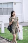 LINDA FRONT ZIPPER TOP (OLIVE DRAB)