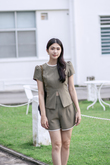 LINDA FRONT ZIPPER TOP (OLIVE DRAB)