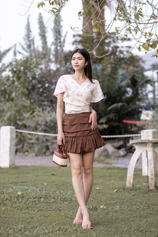 NOAH FLUTTER SLEEVES WRAP TOP (FLORAL)