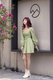 NEVAEH SWEETHEART MINI DRESS (GREEN PEAS)