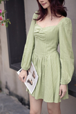NEVAEH SWEETHEART MINI DRESS (GREEN PEAS)