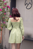 NEVAEH SWEETHEART MINI DRESS (GREEN PEAS)