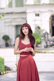 RAFFINA SWEETHEART CROP TOP (OLD ROSE)