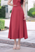 ASHTON FLARE MIDI SKIRT (OLD ROSE)