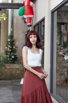 DOVIE CAMI KNIT CROP TOP (WHITE)