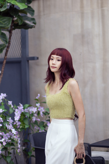 DOVIE CAMI KNIT CROP TOP (AVOCADO)