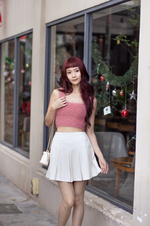 DOVIE CAMI KNIT CROP TOP (PASTEL ROSE)