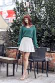 RHEA V NECK KNIT SWEATER (GREEN)