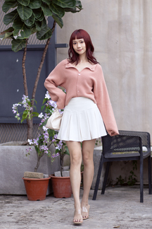 LEILANI BUTTON FRONT CARDIGAN (TANGERINE)