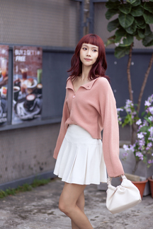 LEILANI BUTTON FRONT CARDIGAN (TANGERINE)