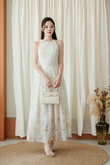GIGI HALTER NECK MAXI DRESS (CREAM FLORAL) GIGI HALTER NECK MAXI DRESS (CREAM FLORAL)