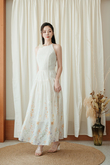 GIGI HALTER NECK MAXI DRESS (CREAM FLORAL) GIGI HALTER NECK MAXI DRESS (CREAM FLORAL)