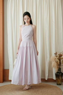 GIGI HALTER NECK MAXI DRESS (LIGHT PURPLE)
