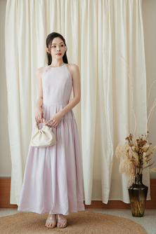 GIGI HALTER NECK MAXI DRESS (LIGHT PURPLE)
