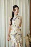 LINA CHEONGSAM MIDI DRESS (YELLOW FLORAL)