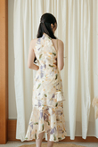 LINA CHEONGSAM MIDI DRESS (YELLOW FLORAL)