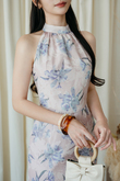ROSSY HALTER NECK MINI DRESS (PINK FLORAL)