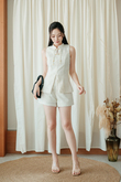 TATIANA CHEONGSAM TOP (CREAM LACE)