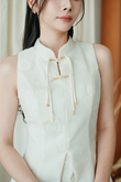 TATIANA CHEONGSAM TOP (CREAM LACE)
