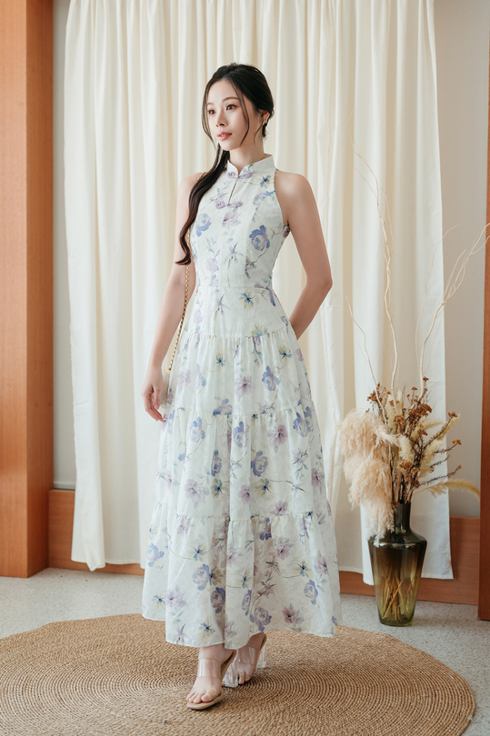 BENNY MAXI CHEONGSAM DRESS (FLORAL)