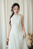 BENNY MAXI CHEONGSAM DRESS (CREAM)