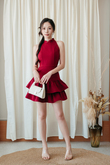 DAFFY CHEONGSAM MINI DRESS (RED) DAFFY CHEONGSAM MINI DRESS (RED)