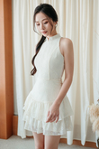 DAFFY CHEONGSAM MINI DRESS (CREAM LACE) DAFFY CHEONGSAM MINI DRESS (CREAM LACE)