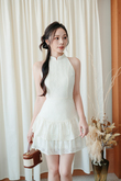 DAFFY CHEONGSAM MINI DRESS (CREAM LACE) DAFFY CHEONGSAM MINI DRESS (CREAM LACE)