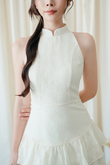 DAFFY CHEONGSAM MINI DRESS (CREAM LACE) DAFFY CHEONGSAM MINI DRESS (CREAM LACE)