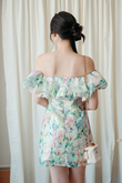 EMELINE OFF SHOULDER MINI DRESS (FLORAL) EMELINE OFF SHOULDER MINI DRESS (FLORAL)