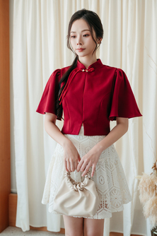VANYA CHEONGSAM CROP TOP (RED)