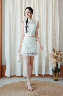 RUYI CHEONGSAM CROP TOP (WHITE)