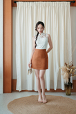 DEANNE HIGH WAIST SKORT (BROWN)
