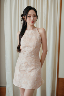 HAYZEE HALTER NECK DRESS (LIGHT PINK)