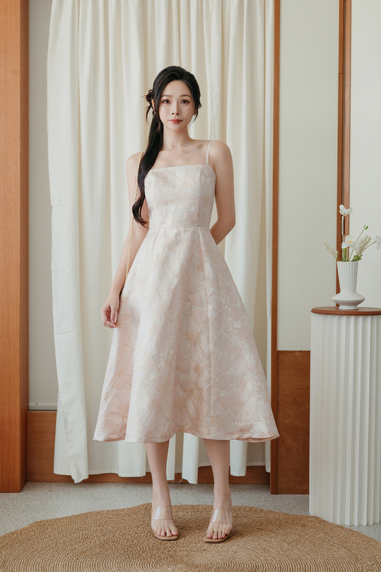 BACKORDER WHITNIE CAMI MIDI DRESS (LIGHT PINK)