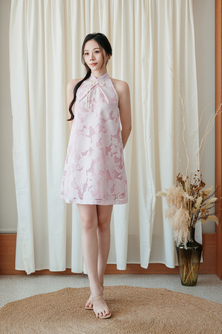 EFFIE CHEONGSAM DRESS (PINK FLORAL)