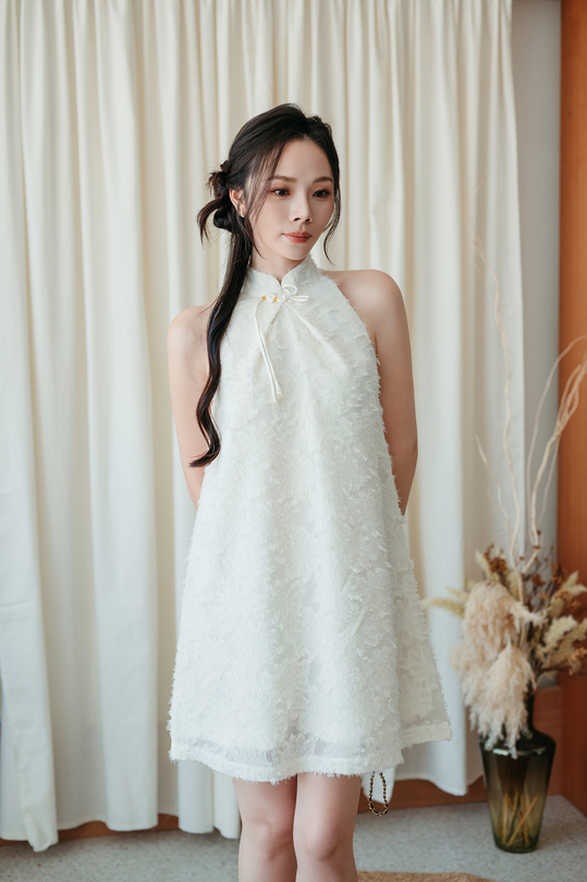 EFFIE CHEONGSAM DRESS (CREAM)