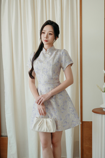 LENNICE CHEONGSAM MINI DRESS (LIGHT PURPLE)