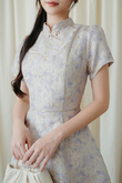 LENNICE CHEONGSAM MINI DRESS (LIGHT PURPLE)