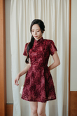 LENNICE CHEONGSAM MINI DRESS (RED FLORAL)