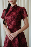 LENNICE CHEONGSAM MINI DRESS (RED FLORAL)