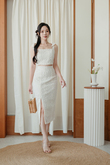 SOREN ZIPPER SIDE SPLIT SKIRT (CREAM) SOREN ZIPPER SIDE SPLIT SKIRT (CREAM)