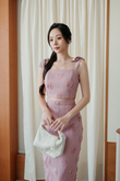 JEARL SELF TIE RIBBON TOP (PINK)