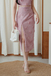 SOREN ZIPPER SIDE SPLIT SKIRT (PINK)