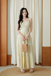 MENDY RUCHED BUST CAMI DRESS (YELLOW)